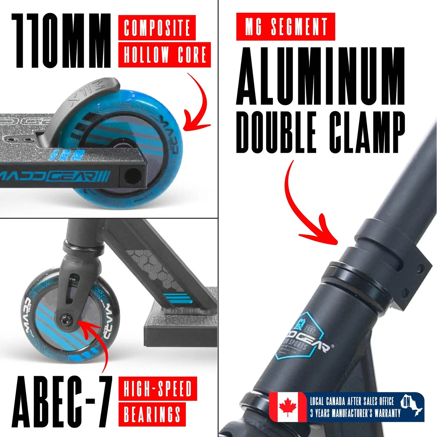 MG3 Zen Pro Stunt Scooter, Durable Trick Scooter for Skatepark & Street Riding