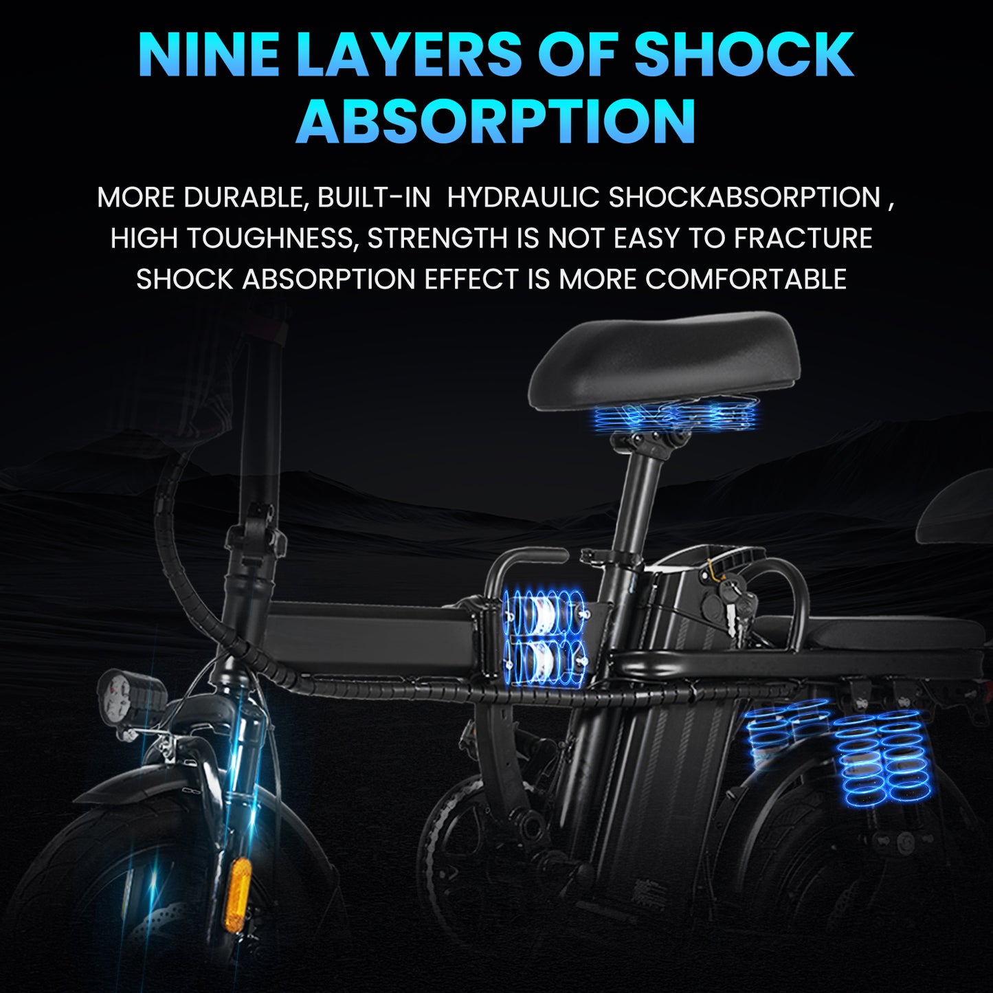 A9 ELECTRIC SCOOTER, 500W MOTOR, 14 INCH TIRES WITH DISC BREAKS