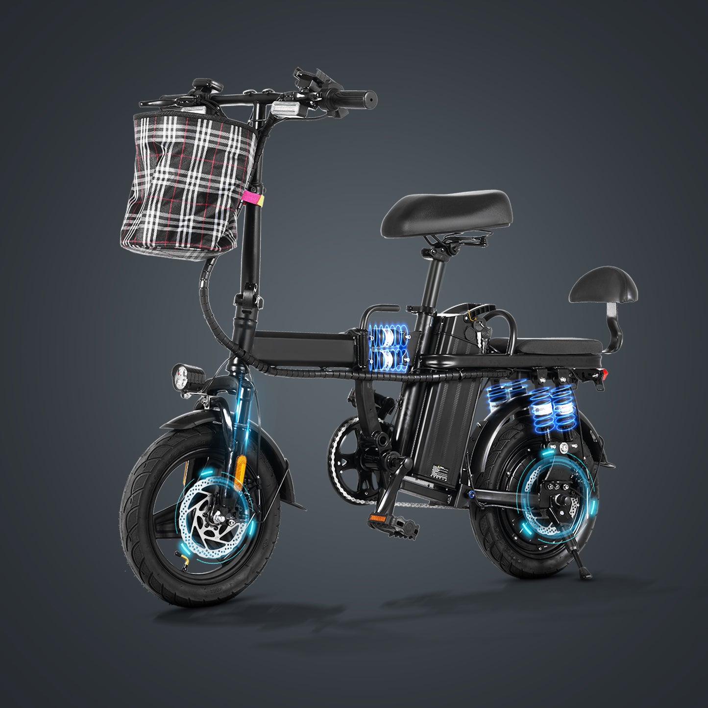 A9 ELECTRIC SCOOTER, 500W MOTOR, 14 INCH TIRES WITH DISC BREAKS