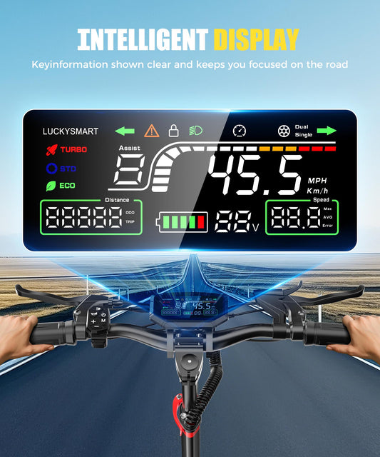 1600W Dual Suspension Electric Scooter – 50km Range, 50km/h, 11” Off-Road Tires, 48V 18Ah