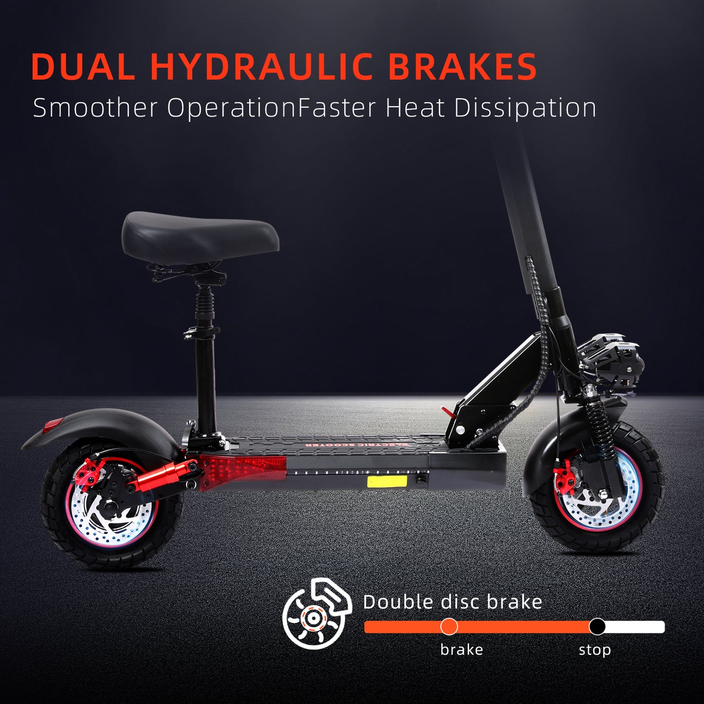 800W Rear-Wheel Drive Electric Scooter – 55km Range, 45km/h, 10” Off-Road Tires, IPX5