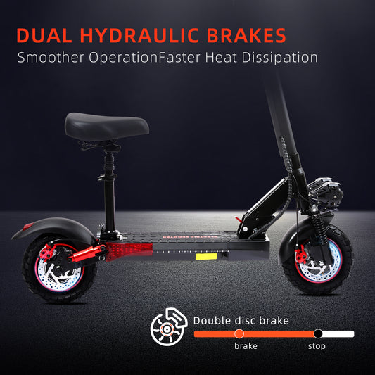 800W Rear-Wheel Drive Electric Scooter – 55km Range, 45km/h, 10” Off-Road Tires, IPX5