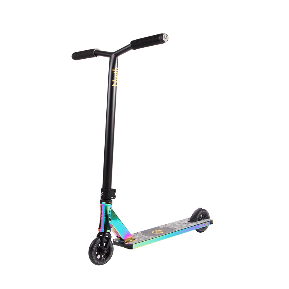 North Hatchet Complete Scooter Oil Slick Front Angle